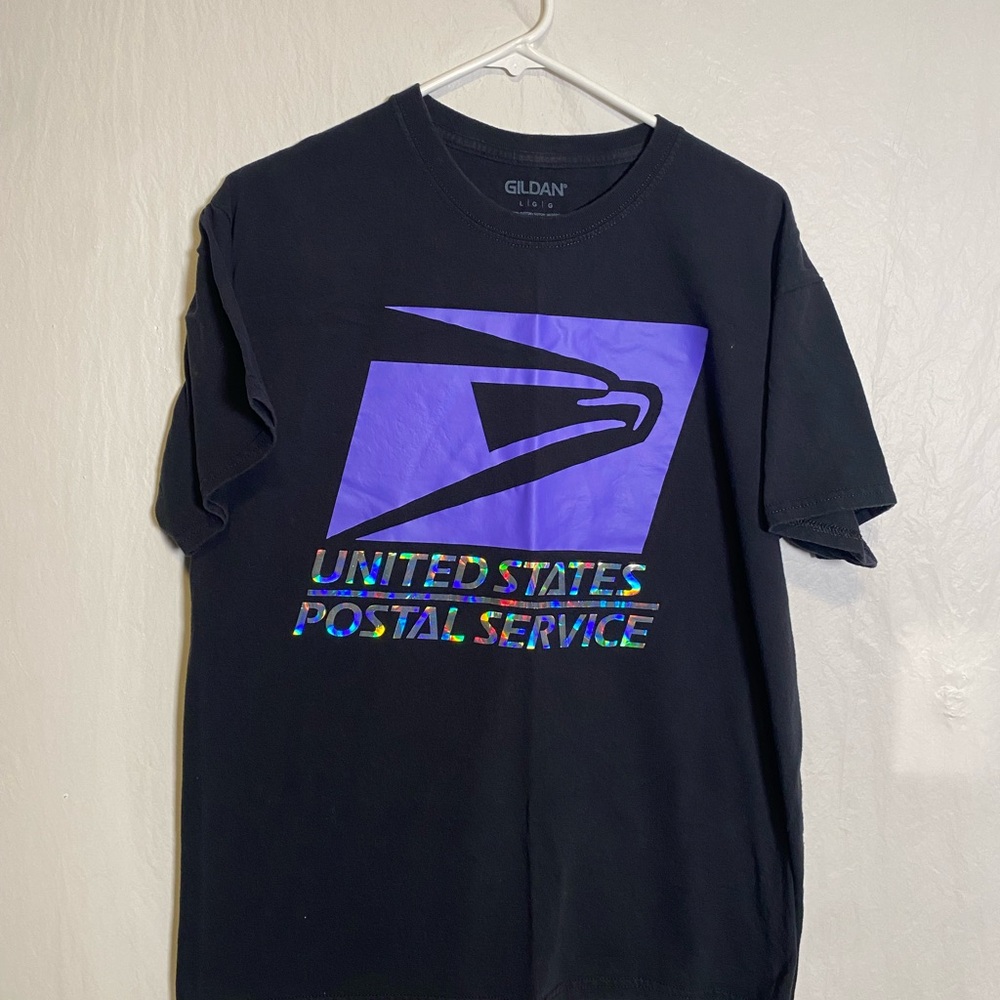 Black and Purple USPS Logo Short Sleeve Tee